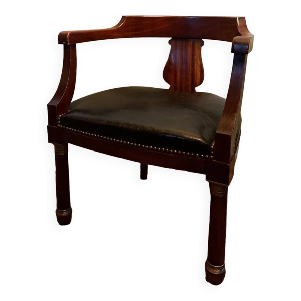 Fauteuil De Bureau, De Style Empire,en Acajou.