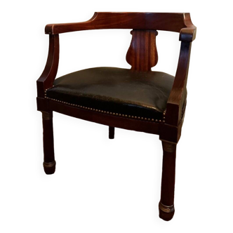 Office Armchair, Empire Style, Mahogany.