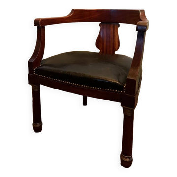 Office Armchair, Empire Style, Mahogany.
