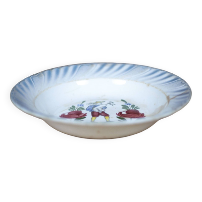 Plat céramique , Plat porcelaine St Amand, assiette peinte à la main, art de la table