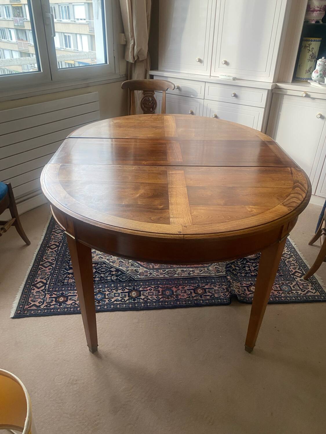 Waxed cherry wood dining table