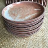 Series of 8 flat sandstone plates