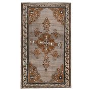 Vintage Turkish Oushak Handmade Wool Cotton Brown Area Rug 193x330