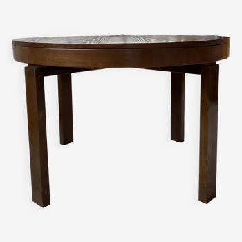 Scandinavian round extendable elm table