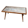 1950s coffee table, spindle legs, art mosaic