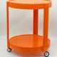 Desserte roulante vintage / design / plastique orange ,