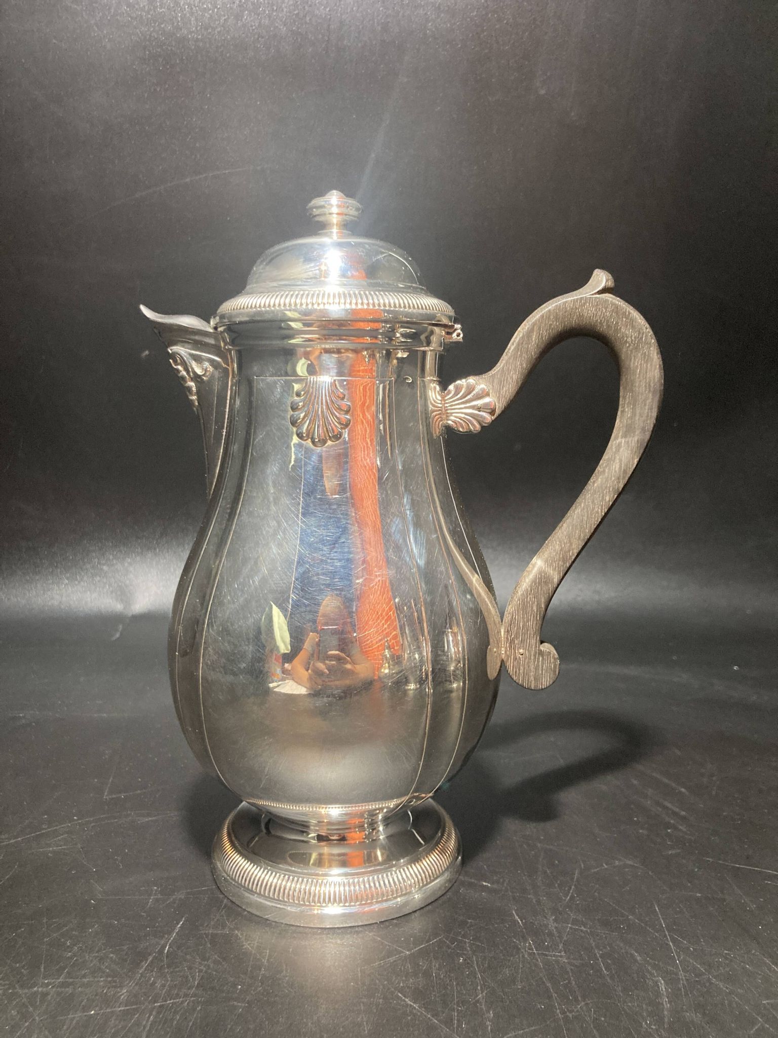 Silver metal teapot