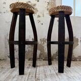 Paire de tabourets corde