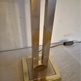 Modernist lamp. Brushed steel and brass.