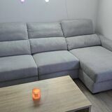 Light gray fabric corner sofa, excellent condition