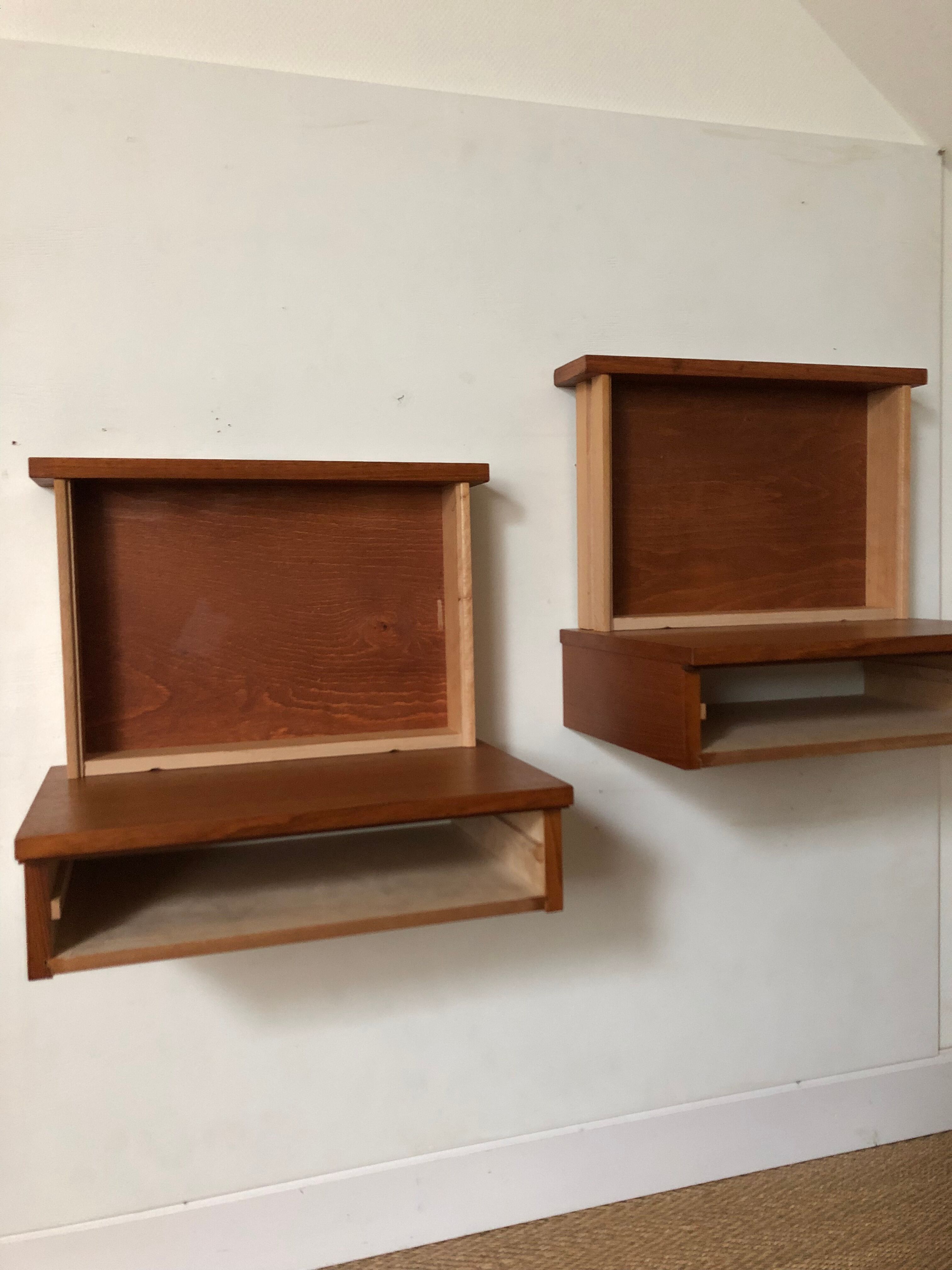 Pair of wall bedside tables