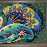 Modernist tapestry 1970 peacocks