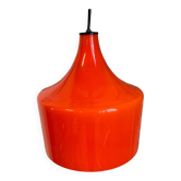 Suspension vintage en verre opalin orange, 1970s