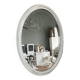Miroir ovale blanc patiné