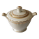 White porcelain sugar bowl/sugar pot with gilt trim, Evor France