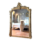 19th-century gilded pediment mirror
