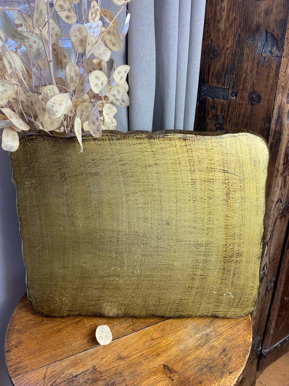 Grand plateau en bois florentin 