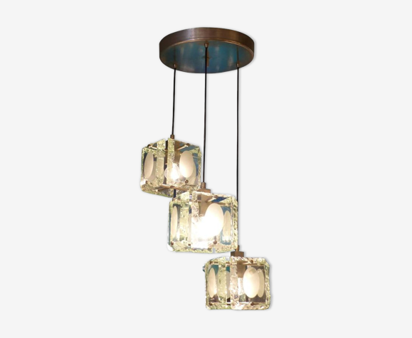Chandelier en verre, années 1970