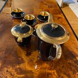 Black and gold tea set