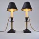 Pair antique candlestick table lamps 1890