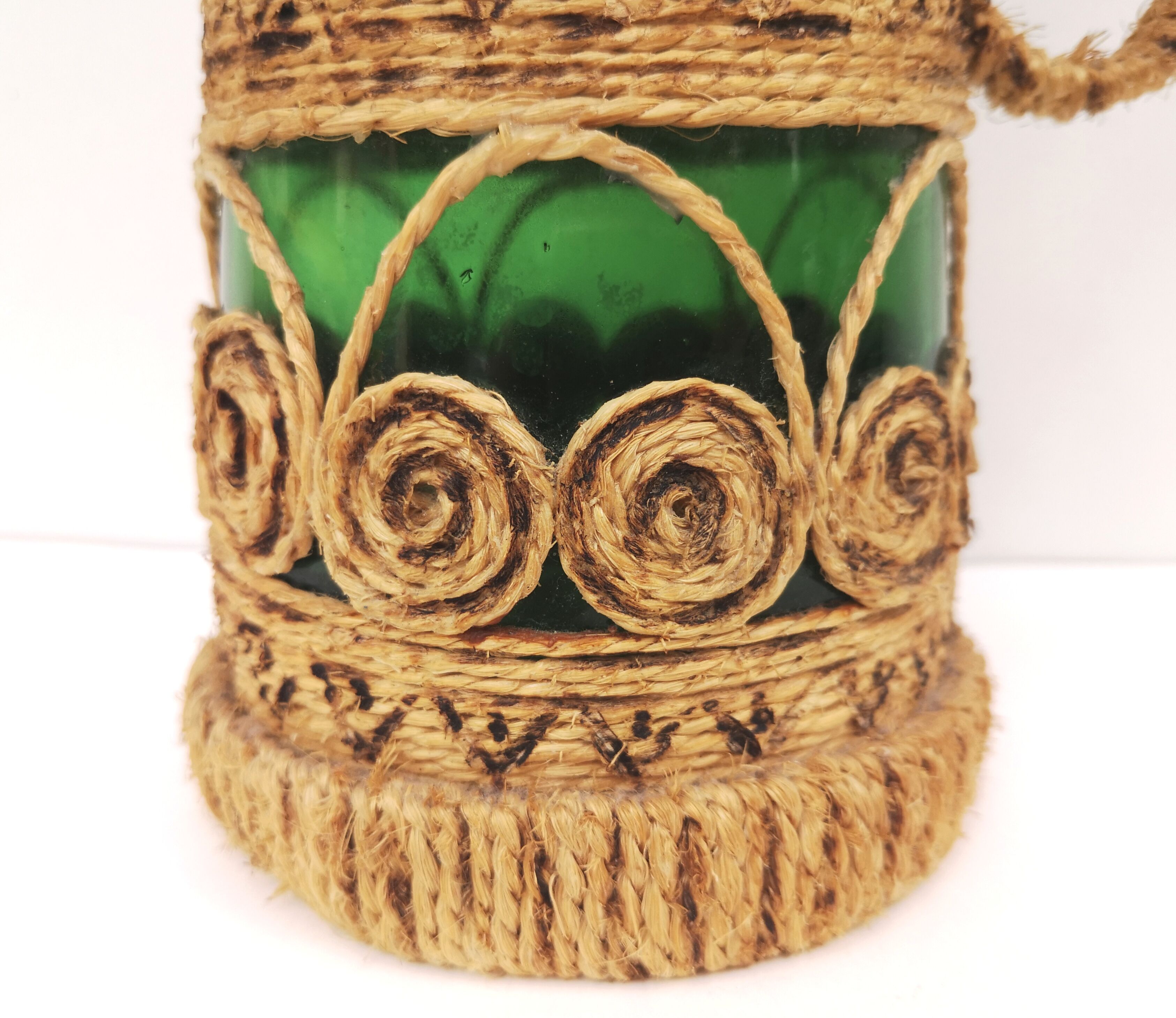 Vintage decorative rope bottle