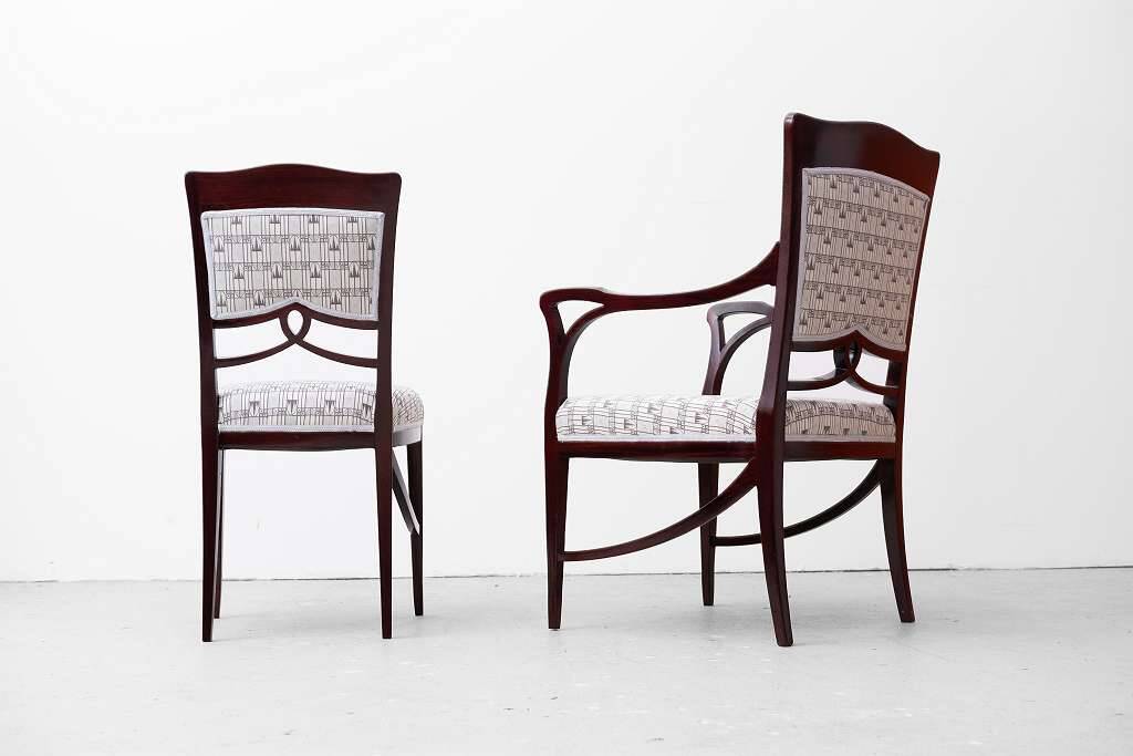2 chaises Art Nouveau originales vers 1900/1905