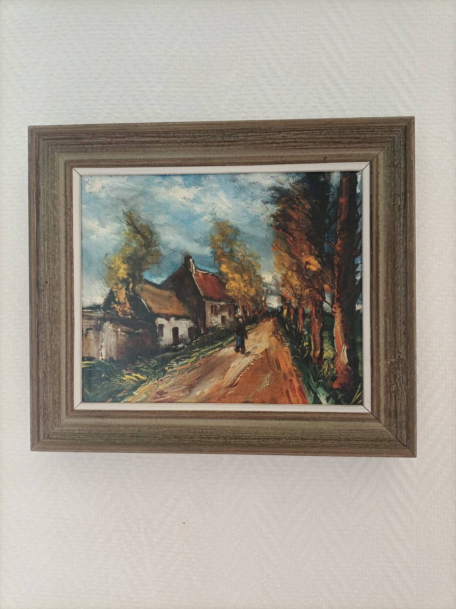 Framed reproduction painting of the painting "The Road" Maurice de Vlaminck