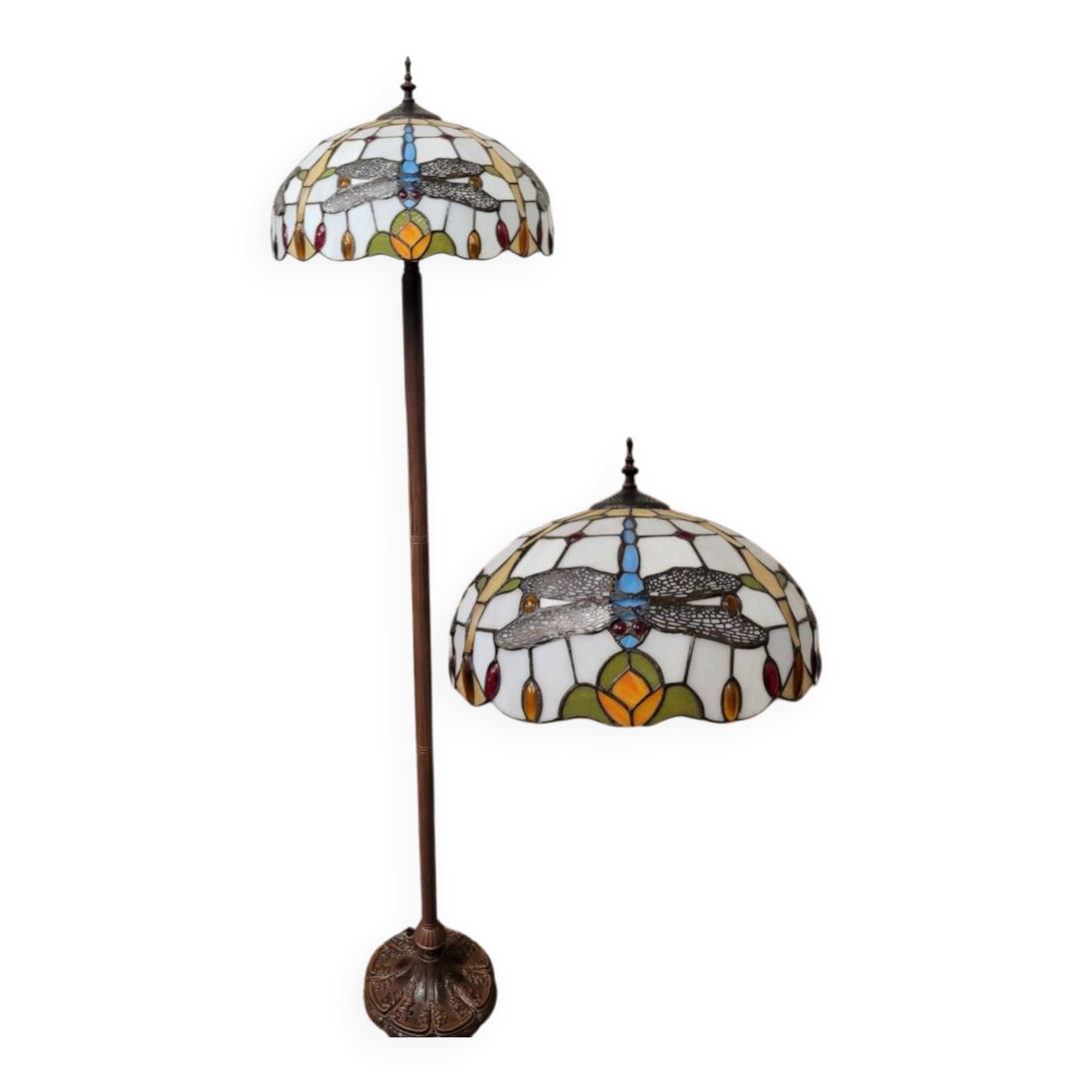 Round Tiffany floor lamp Art Deco
