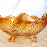 Glass fruit basket, Inwald Carnival molded glass bowl.