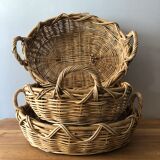 Lot of 3 rattan baskets
