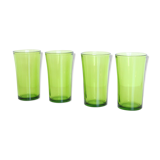 Set of 4 vintage green Duralex water glasses