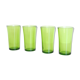 Set of 4 vintage green Duralex water glasses