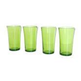 Set of 4 vintage green Duralex water glasses
