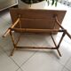 Table basse rotin et céramique 1960