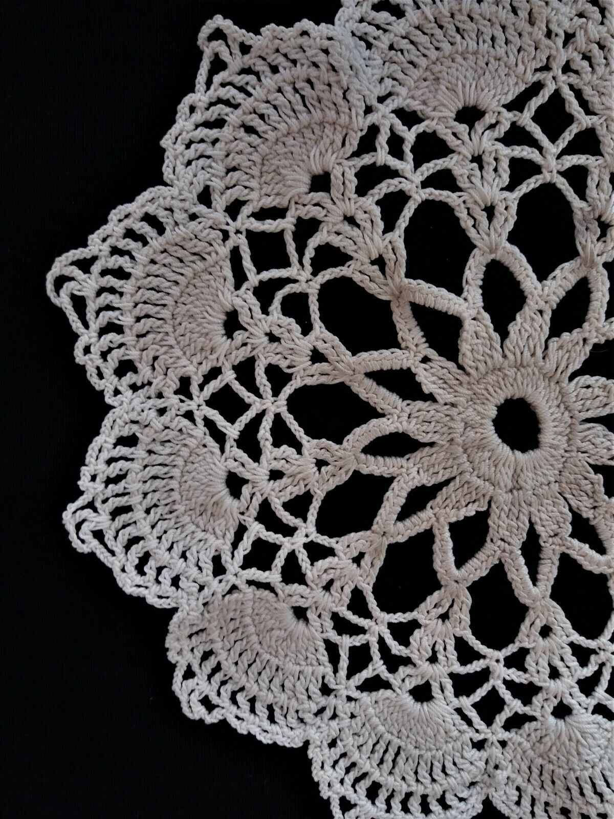 Napperon au crochet vintage coton rond