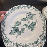 Set of 12 green ironstone flat plates