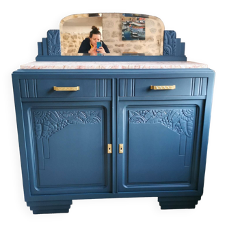 Restored art deco sideboard, marble and mirror