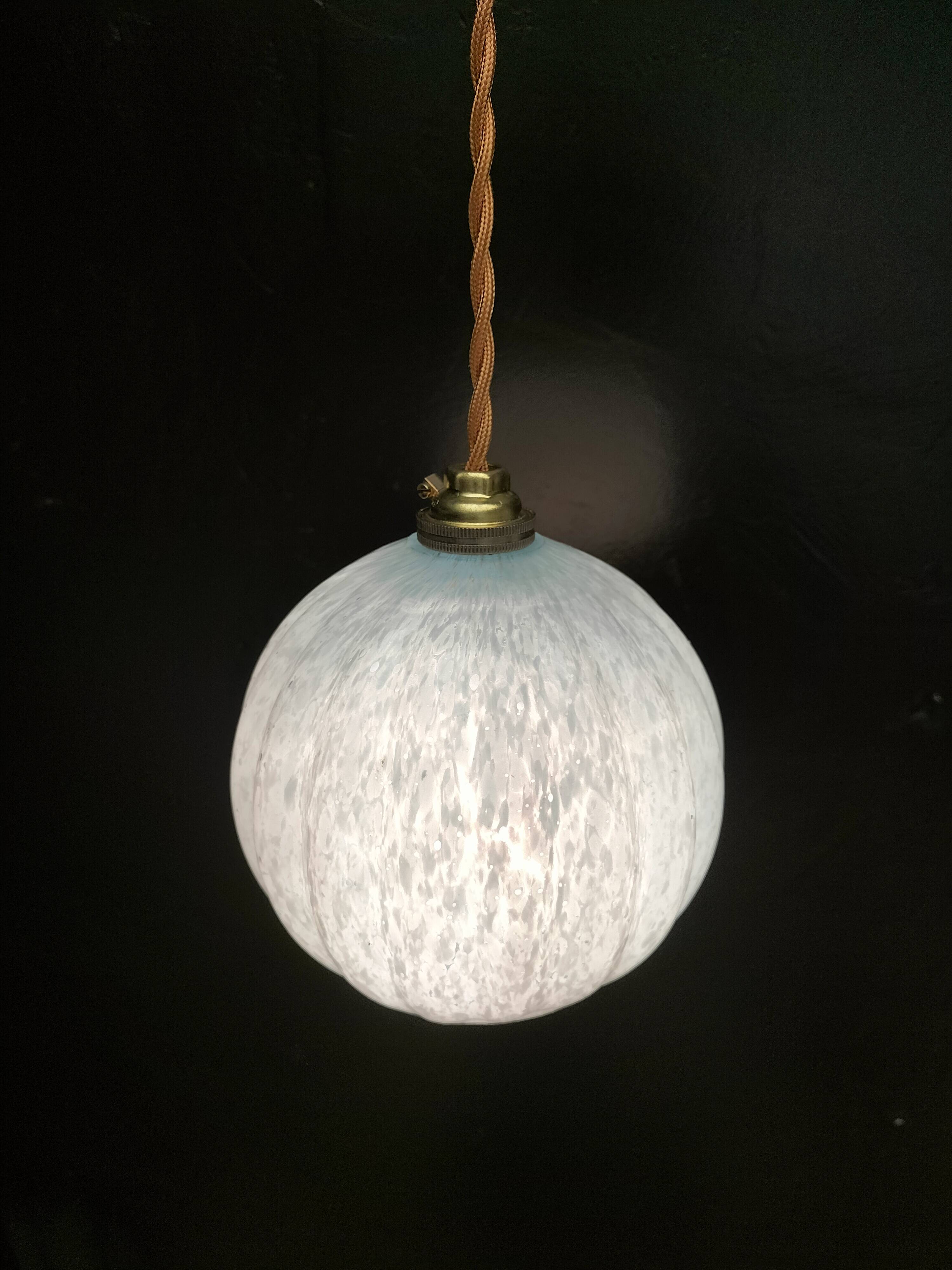 Clichy blue glass pendant light