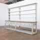 Large Vintage French Painted Wooden Grocery Store Cabinet, 1920