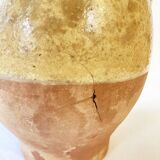 Antique Provençal jug / goat in yellow enamelled stoneware