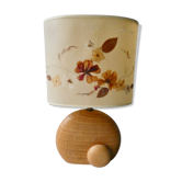 Wooden lamp with its herbarium lampshade from the 70s