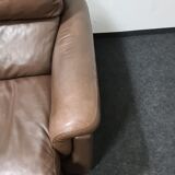 Canapé vintage en cuir brun par Rolf Benz