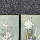 Paire de tableaux ancien– Bouquet de fleurs Nature Morte