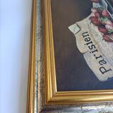 Old painting still life strawberries and diary of F. Vernet