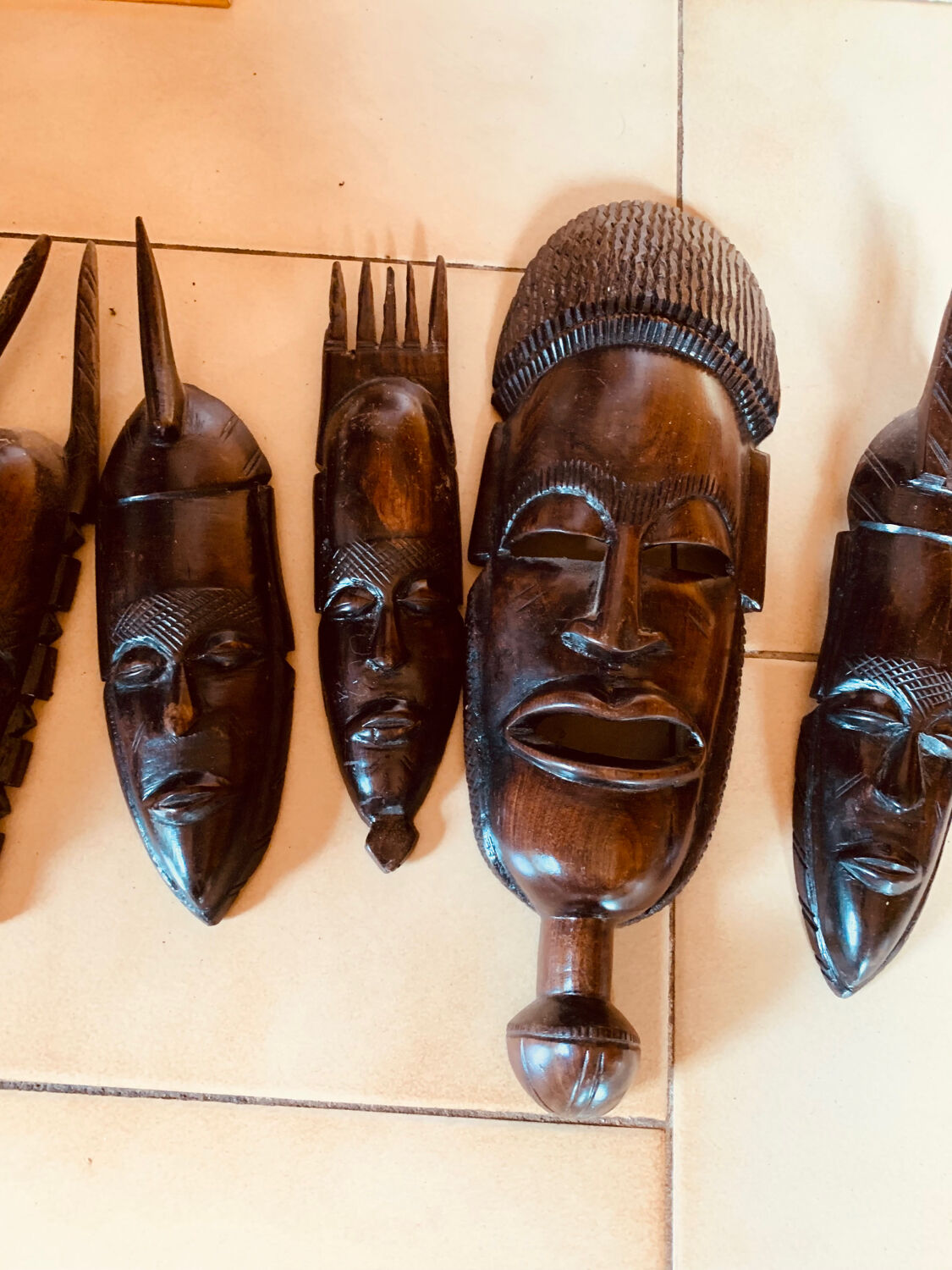 Set of 10 African masks