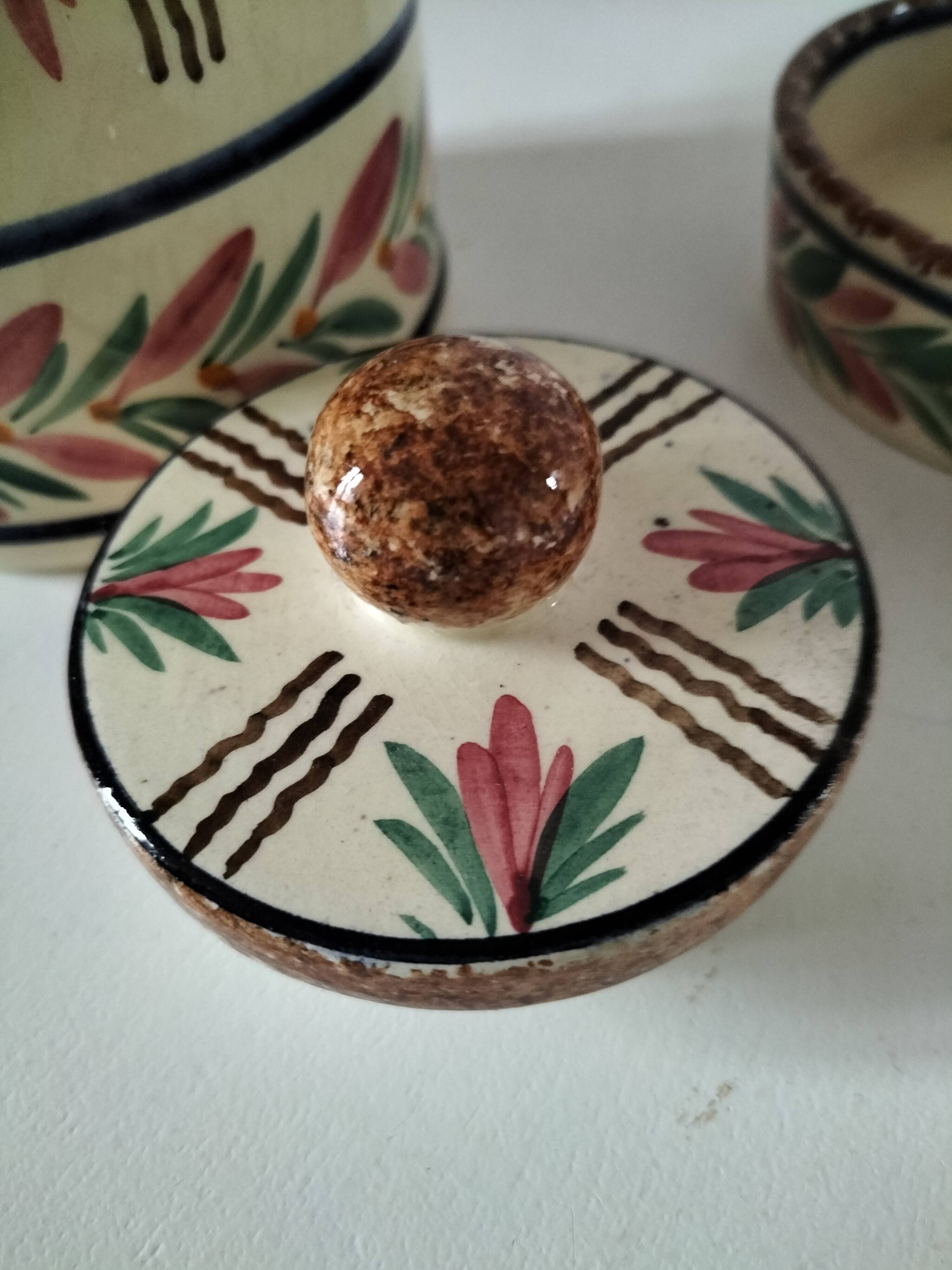 HB Quimper teapot and sugar bowl set