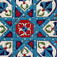 Plat émaillé à motifs géométriques