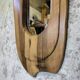 Vintage free-form mirror in solid wood.