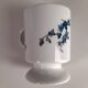 Set of sugar bowls and 7 mugs / cups with blue flowers in Limoges porcelain