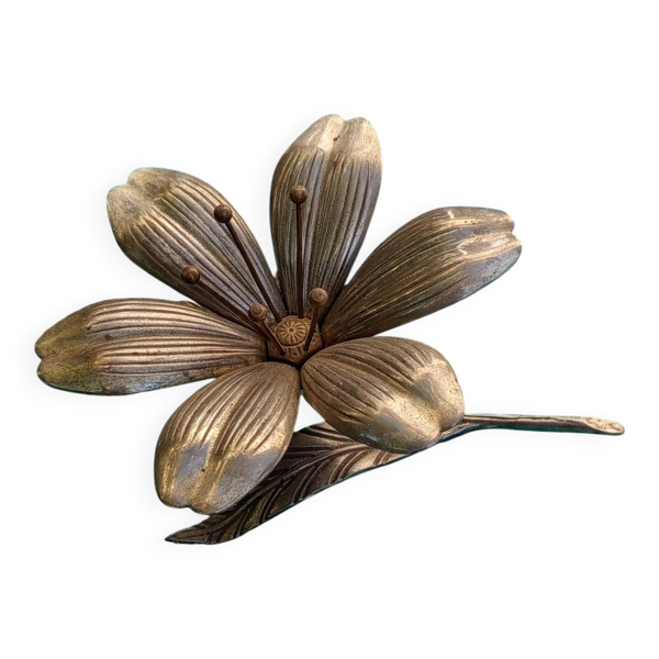 Cendrier Fleur en Laiton Massif Vintage - 6 Pétales Amovibles - Années 60/7